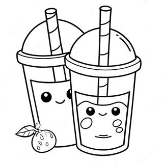 Colorful Juice Cup Coloring Page 19934-16206