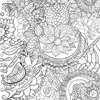 Intricate Henna Patterns Coloring Page 19974-16240