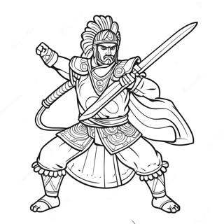 Akaza In Battle Pose Coloring Page 20014-16269