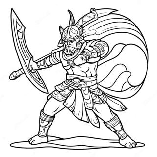 Akaza In Battle Pose Coloring Page 20014-16270