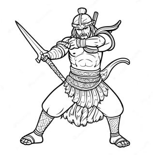 Akaza In Battle Pose Coloring Page 20014-16272