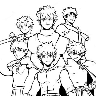 Black Clover Main Characters Coloring Page 20053-16300