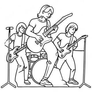 Energetic Rock Band Performing Coloring Page 20064-16309