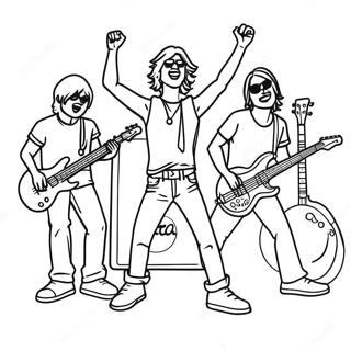 Energetic Rock Band Performing Coloring Page 20064-16310