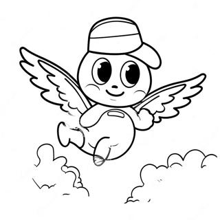 Cappy Flying Through The Sky Coloring Page 20084-16329