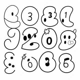 Cute Cartoon Numbers Coloring Page 20104-16341