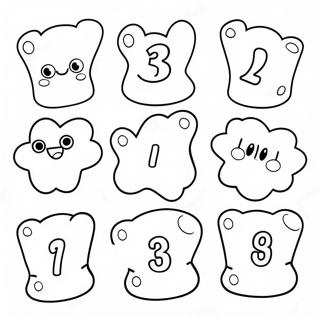 Cute Cartoon Numbers Coloring Page 20104-16342