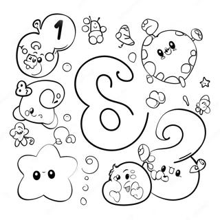 Cute Cartoon Numbers Coloring Page 20104-16344