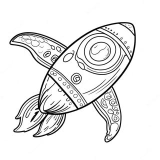 Colorful Rocket Ship In Space Coloring Page 20114-16351