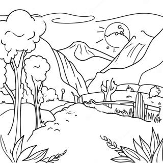 Colorful Argentina Landscape Coloring Page 20124-16363