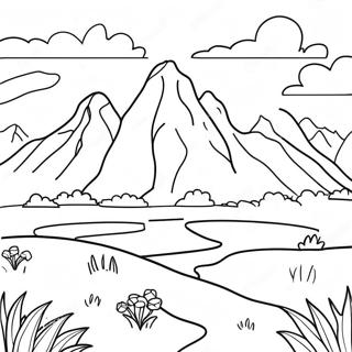 Colorful Argentina Landscape Coloring Page 20124-16364