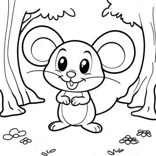 Adventurous Mouse In A Forest Coloring Page 2012-1723