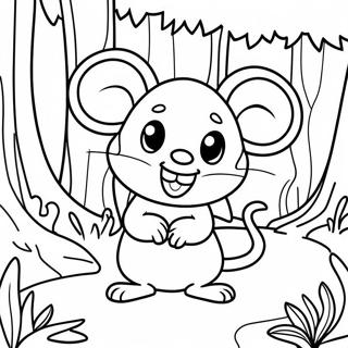 Adventurous Mouse In A Forest Coloring Page 2012-1724