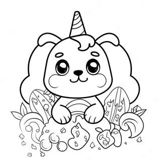 Rainbow Puppycorn Coloring Page 20164-16392