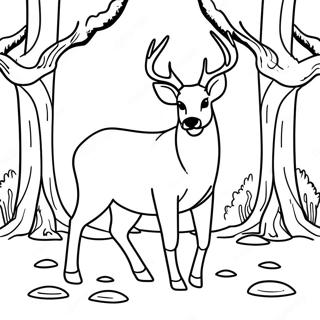 Buck In A Forest Coloring Page 20173-16398