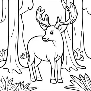 Buck In A Forest Coloring Page 20173-16399