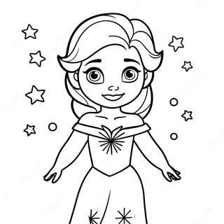 Elsa With Sparkling Dress Coloring Page 20184-16405