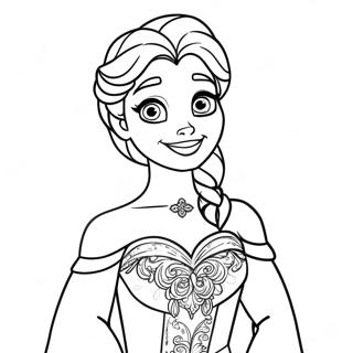 Elsa With Sparkling Dress Coloring Page 20184-16406