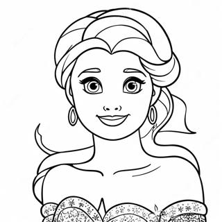 Elsa With Sparkling Dress Coloring Page 20184-16408