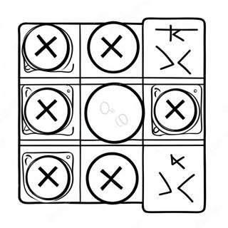 Tic Tac Toe Game Board Coloring Page 20193-16410