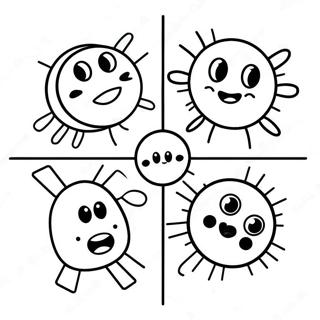 Cute Tic Tac Toe Characters Coloring Page 20194-16413