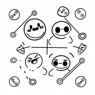 Cute Tic Tac Toe Characters Coloring Page 20194-16414