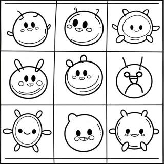 Cute Tic Tac Toe Characters Coloring Page 20194-16415