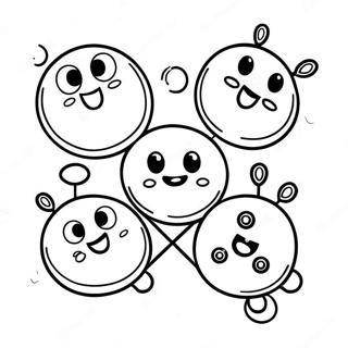 Cute Tic Tac Toe Characters Coloring Page 20194-16416