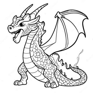 Elemental Fire Breathing Dragon Coloring Page 201-160