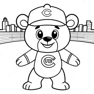 Cute Chicago Cubs Bear Mascot Coloring Page 20224-16441