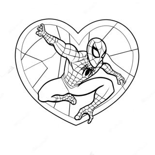 Spiderman Valentine Coloring Pages