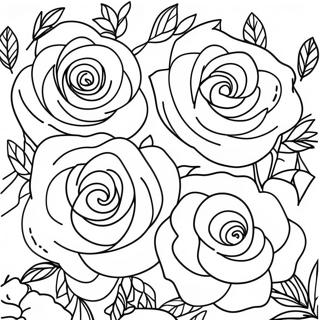 Beautiful Roses In A Garden Coloring Page 20254-16462