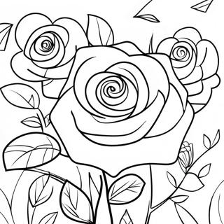 Beautiful Roses In A Garden Coloring Page 20254-16464