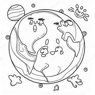 Colorful Earth With Smiling Faces Coloring Page 20294-16491