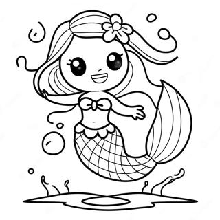 Elemental Water Splashing Mermaid Coloring Page 202-166