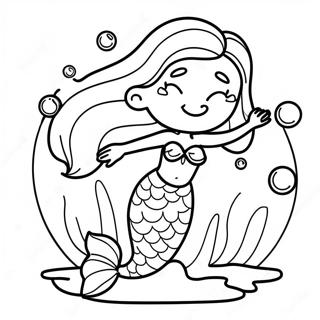 Elemental Water Splashing Mermaid Coloring Page 202-168