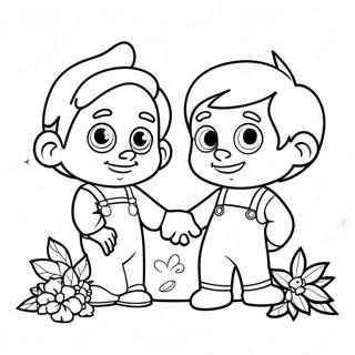 Luca And Alberto Friendship Coloring Page 2032-1740