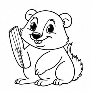 Cheerful Hufflepuff Badger Coloring Page 20344-16533