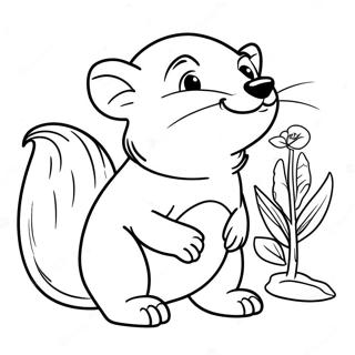 Cheerful Hufflepuff Badger Coloring Page 20344-16534