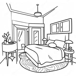 Cozy Hotel Room Coloring Page 20374-16554