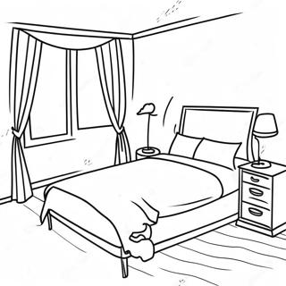 Cozy Hotel Room Coloring Page 20374-16555