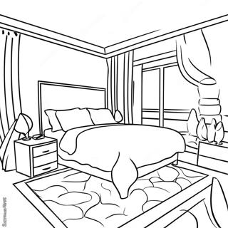 Cozy Hotel Room Coloring Page 20374-16556