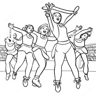 Ohio State Cheerleaders In Action Coloring Page 20474-16629