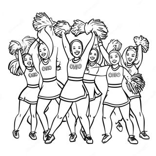 Ohio State Cheerleaders In Action Coloring Page 20474-16631