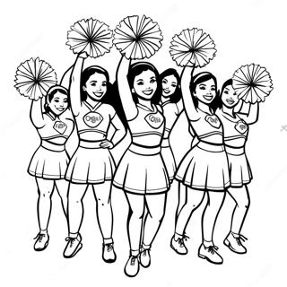 Ohio State Cheerleaders In Action Coloring Page 20474-16632