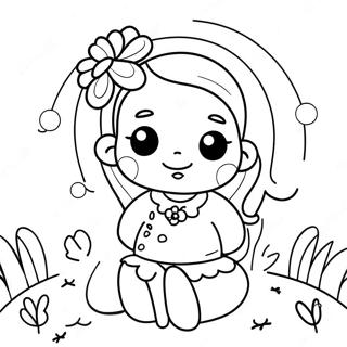 Cute Nana With Flowers Coloring Page 20494-16649