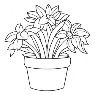 Flower Pot Coloring Pages