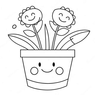 Flower Pot Coloring Pages