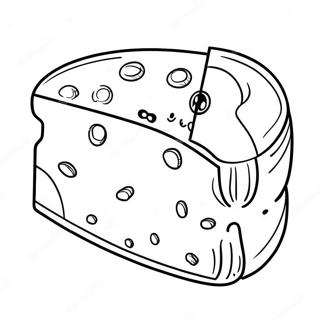 Cute Cartoon Cheese Slice Coloring Page 20524-16674