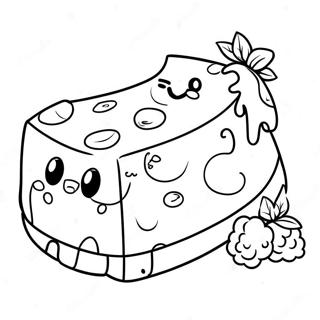 Cute Cartoon Cheese Slice Coloring Page 20524-16675